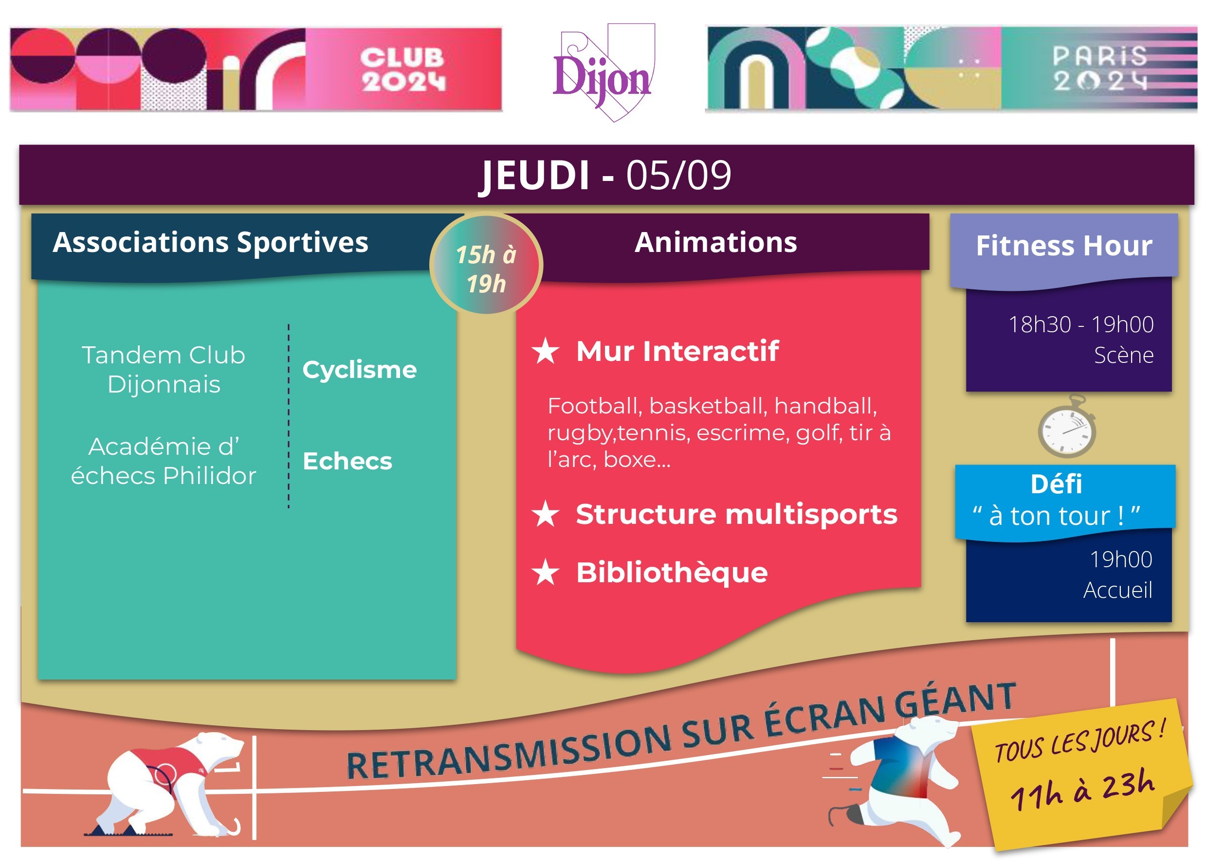 Programme 05/09/24  "club 2024" au jardin Darcy