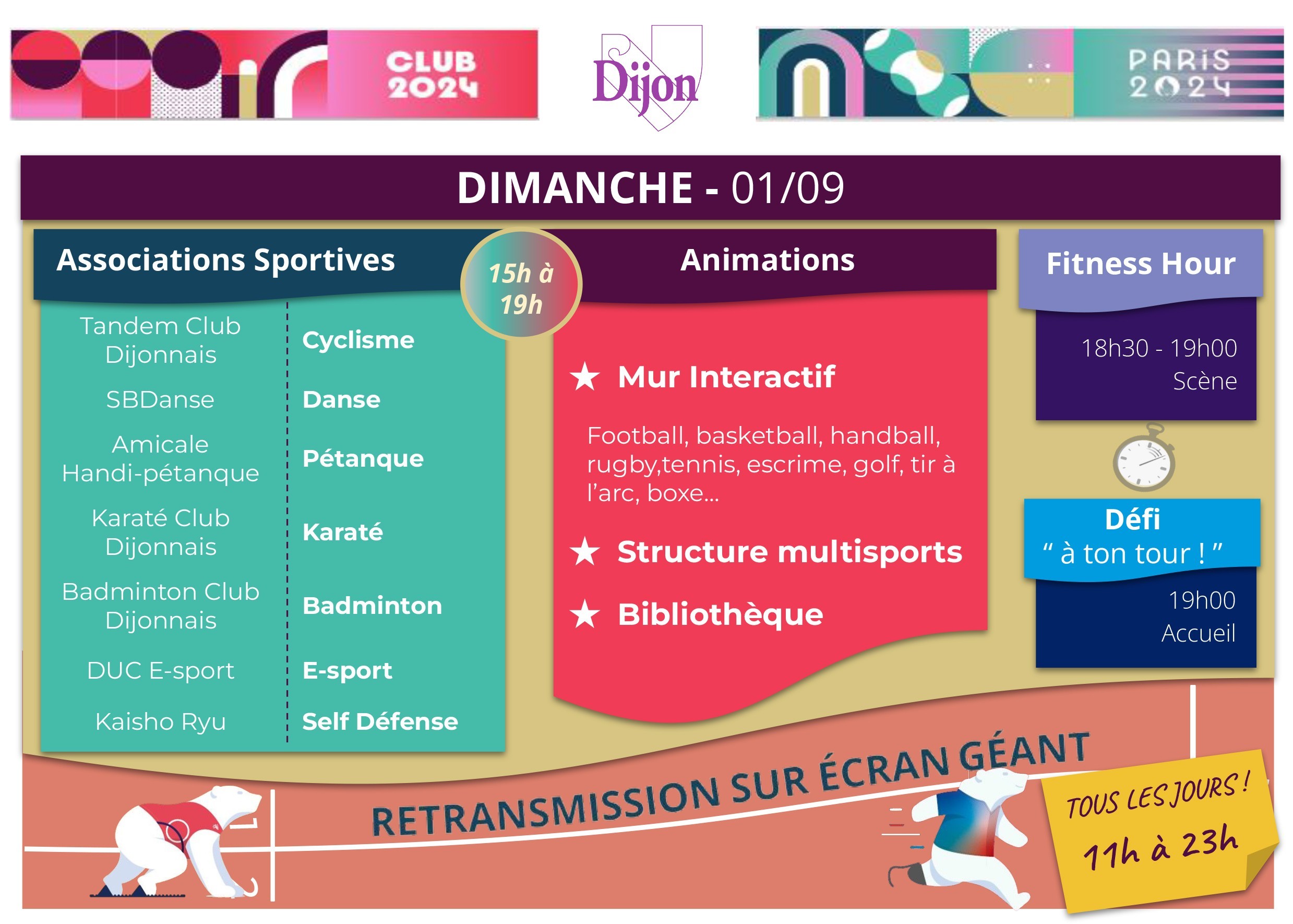 Programme 01/09/24  "club 2024" au jardin Darcy