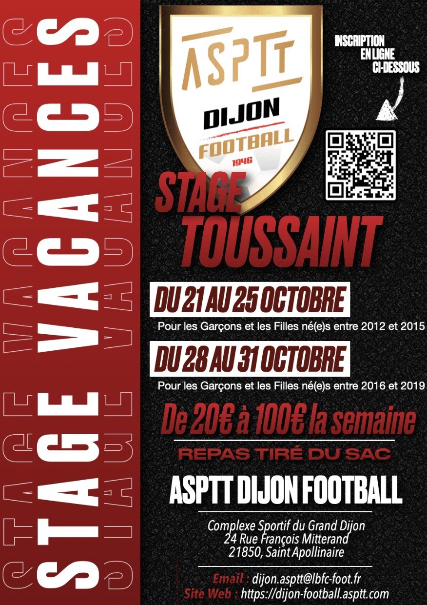 Stage Toussaint par l'ASPTT Dijon football