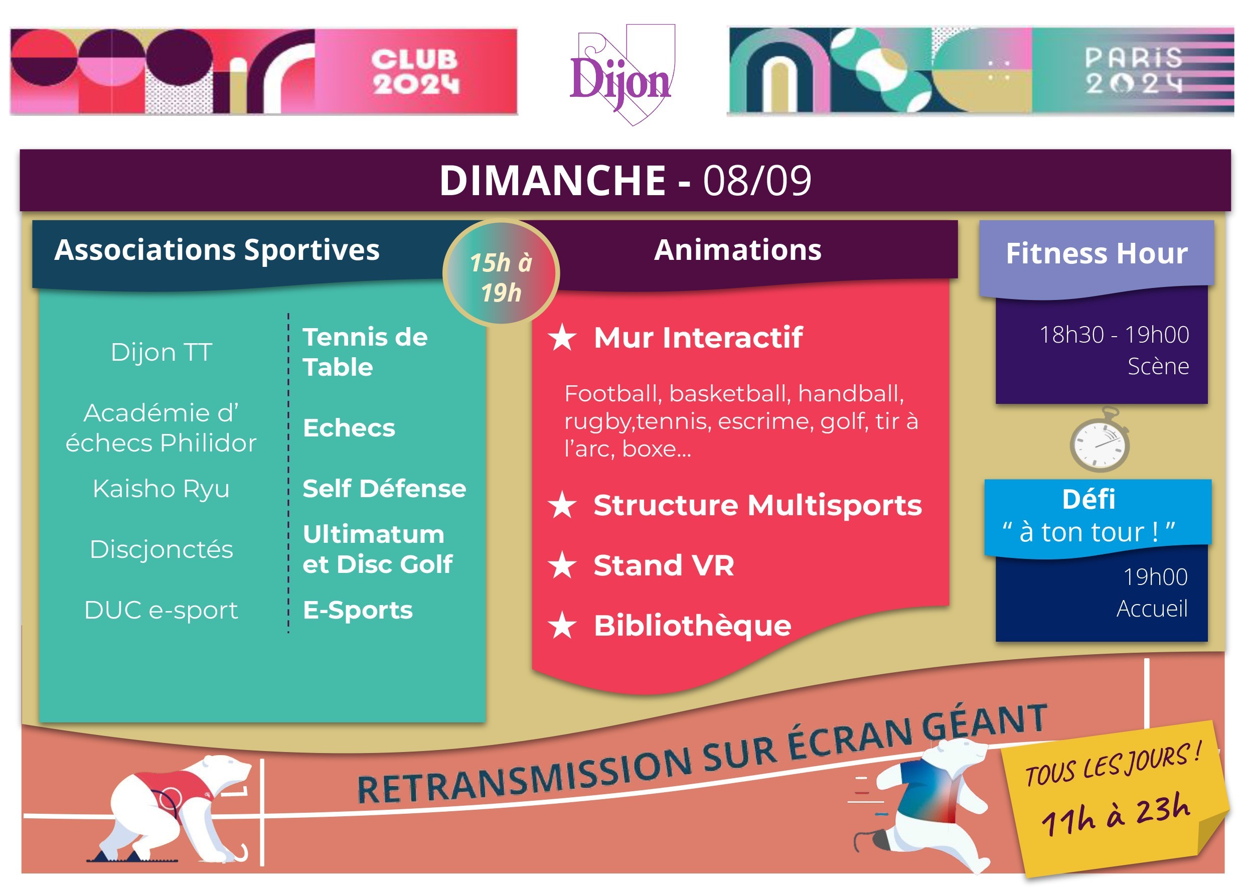 Programme 08/09/24  "club 2024" au jardin Darcy