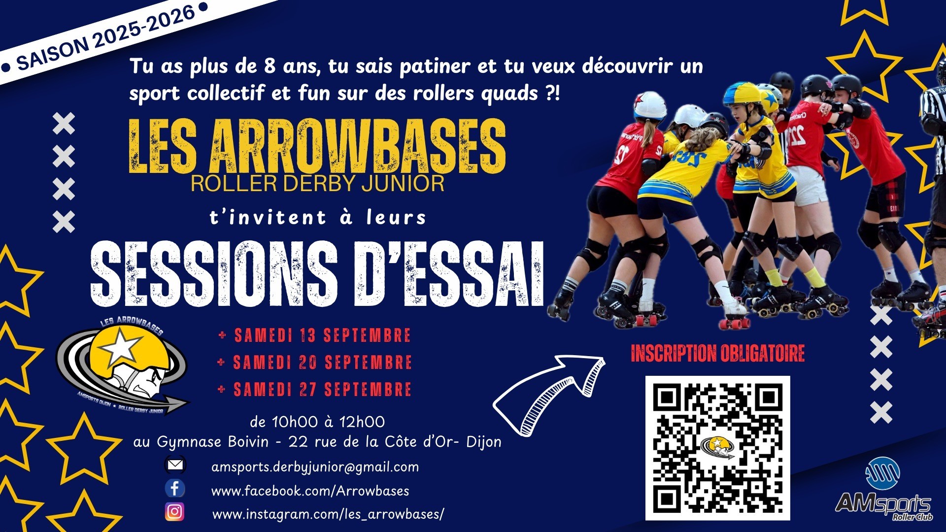 Session d'essai roller derby junior