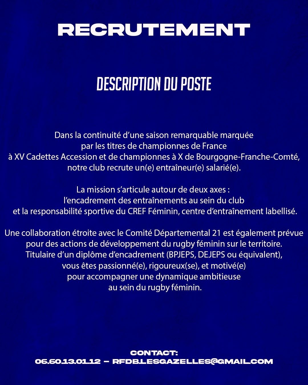Les gazelles recrutent !