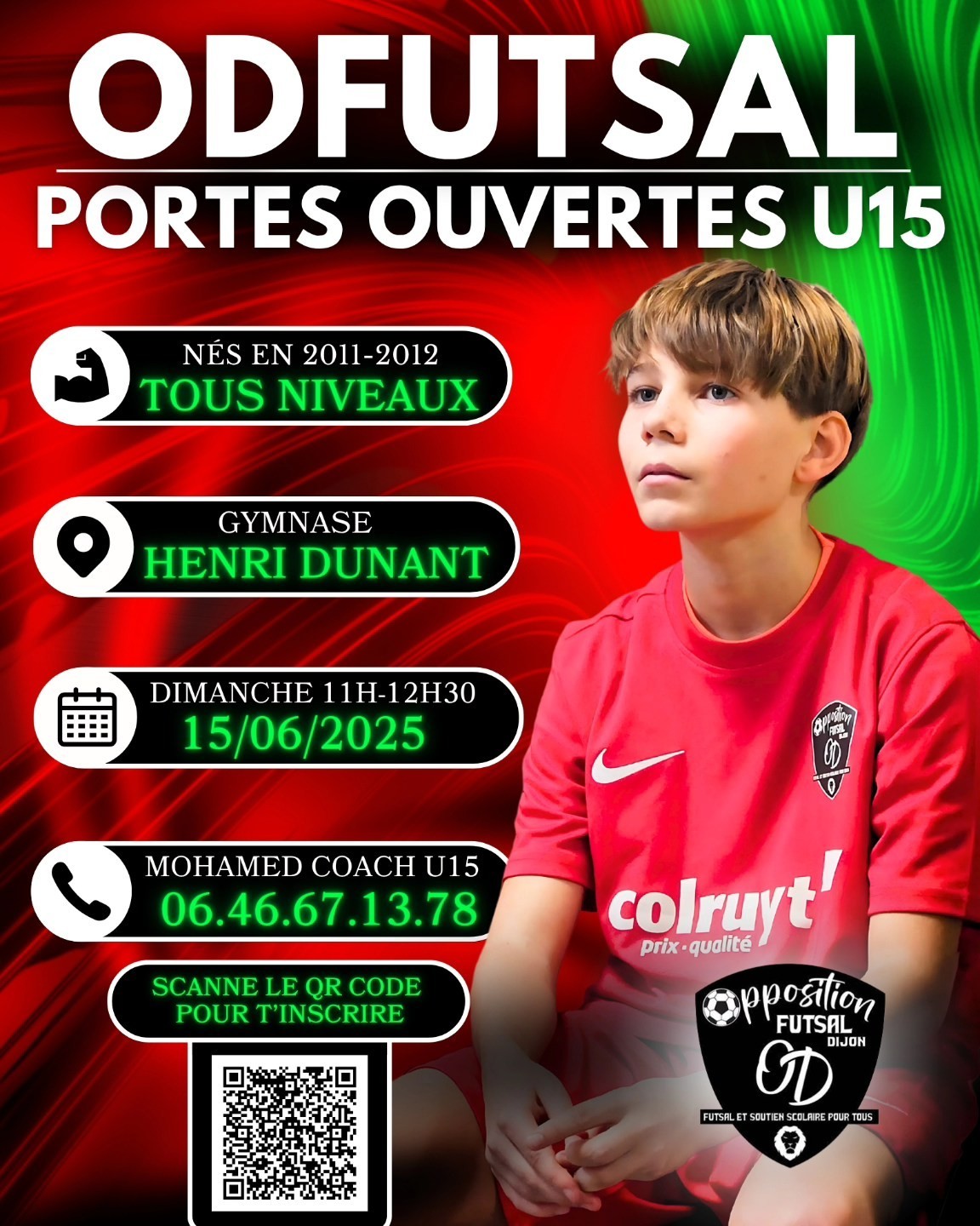Opposition Dijon futsal : Portes ouvertes U15