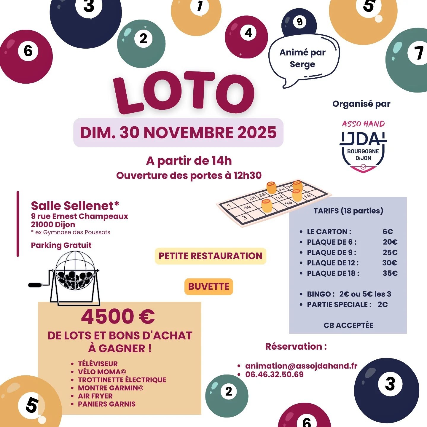 La JDA handball association organise un loto
