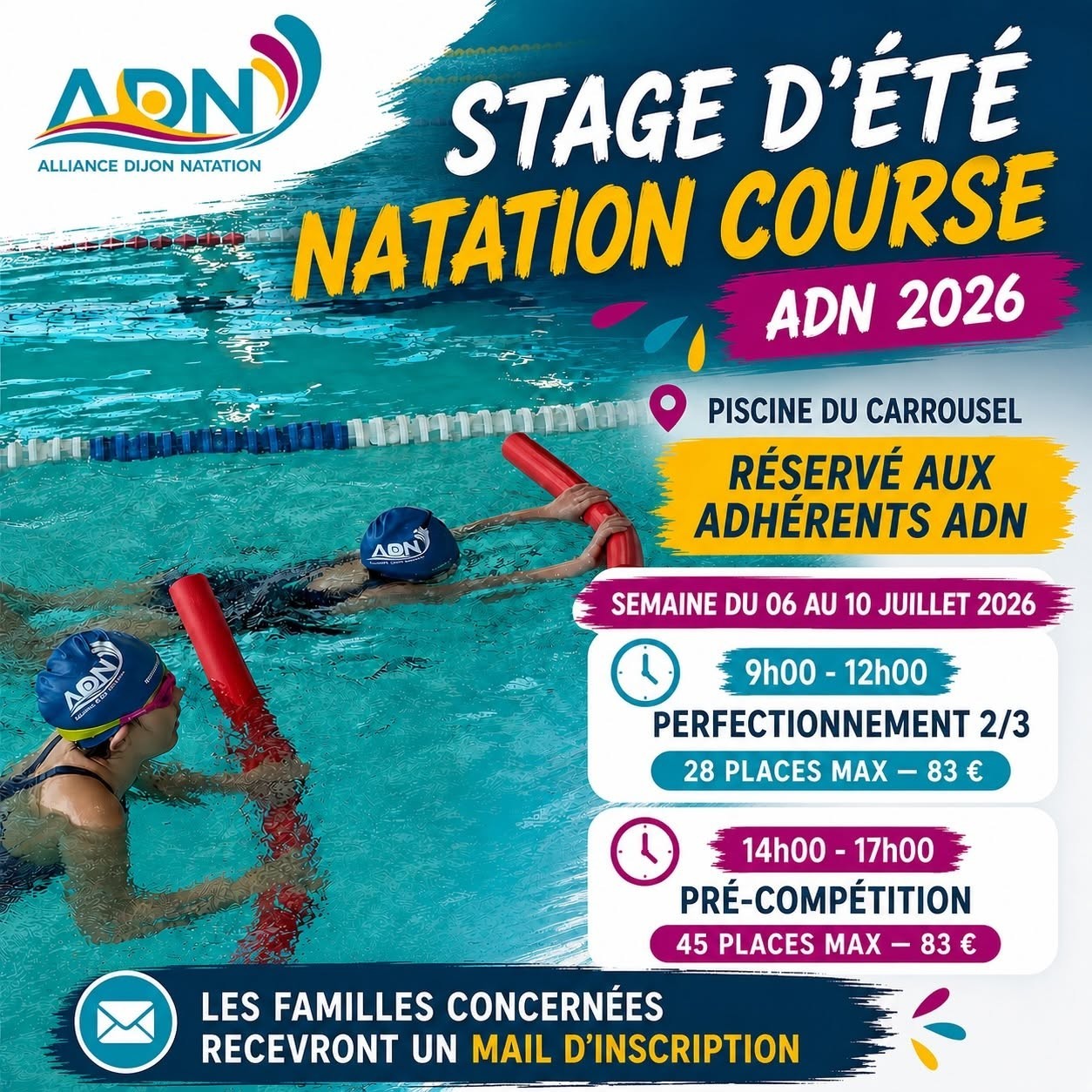 Stage d'été natation course
