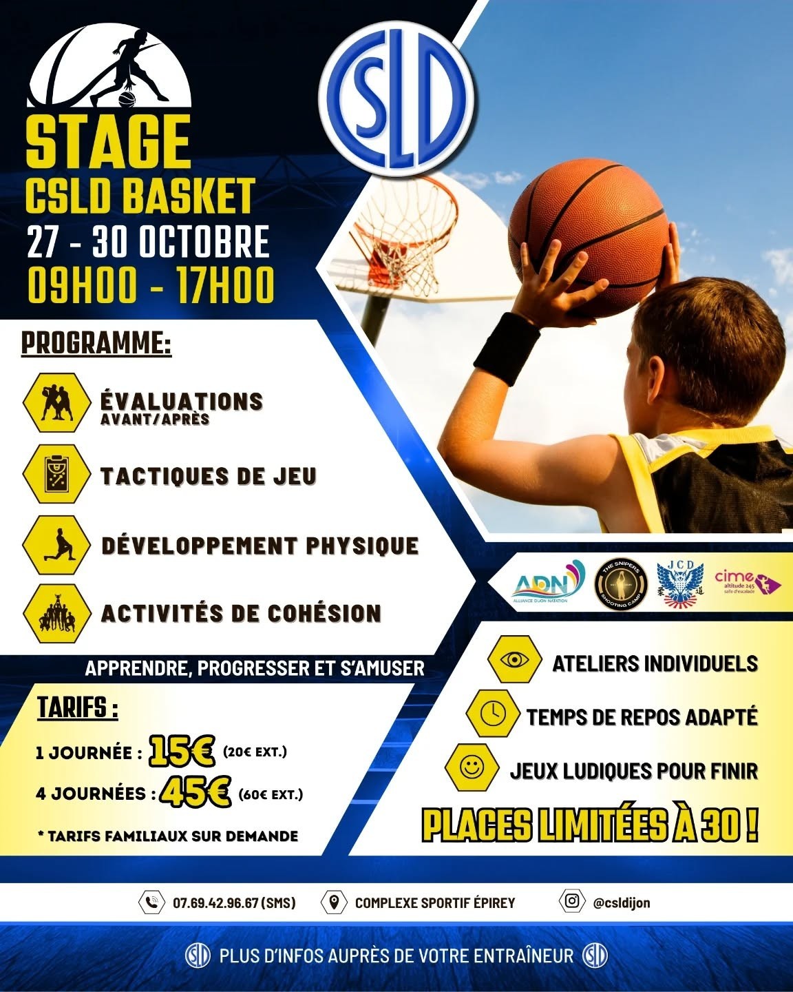 Stage CSLD basket du 27 au 30 octobre