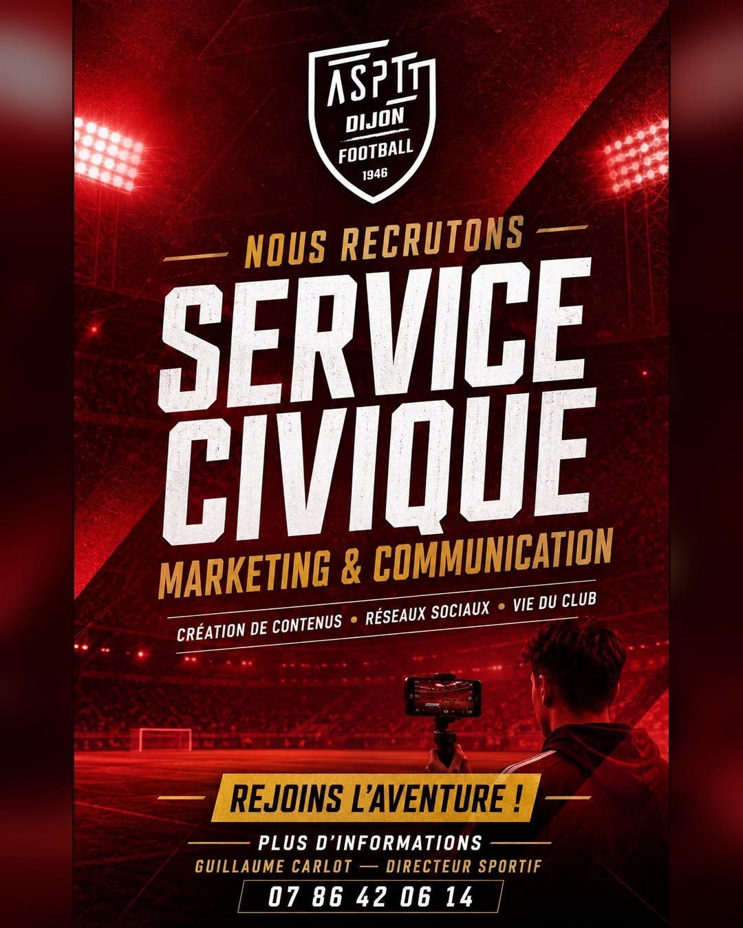 L'ASPTT football recrute un service civique !