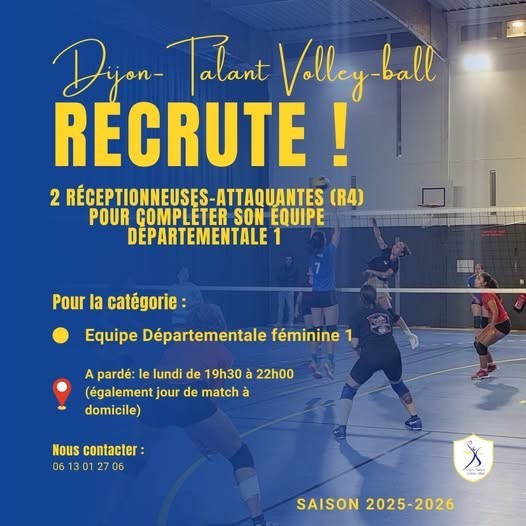 Dijon Talant volley-ball recrute