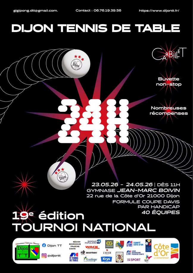 19ème édition des 24h de Dijon tennis de table