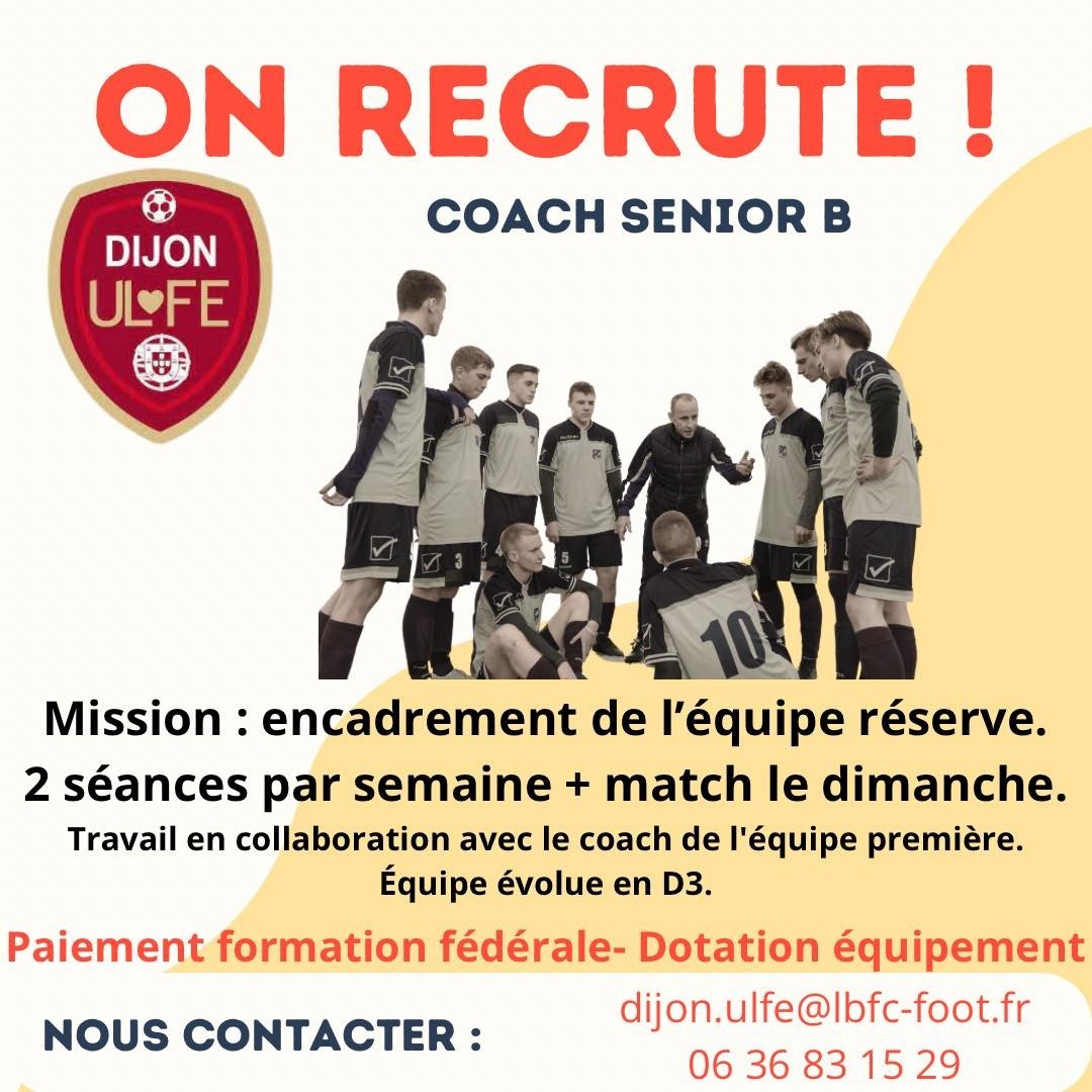 Dijon ULFE recrute un coach senior B