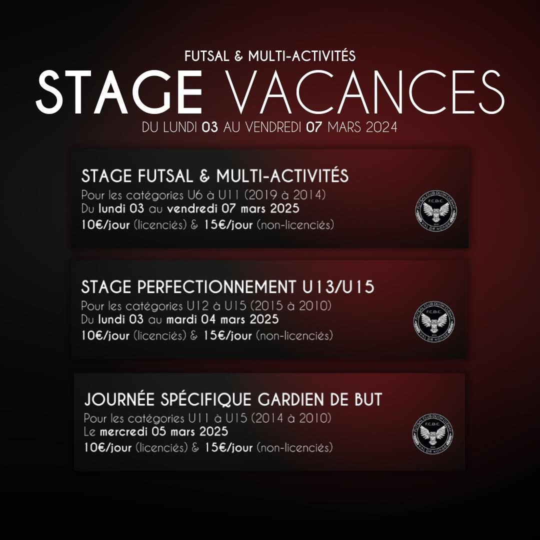 Stage vacances futsal et multi activités