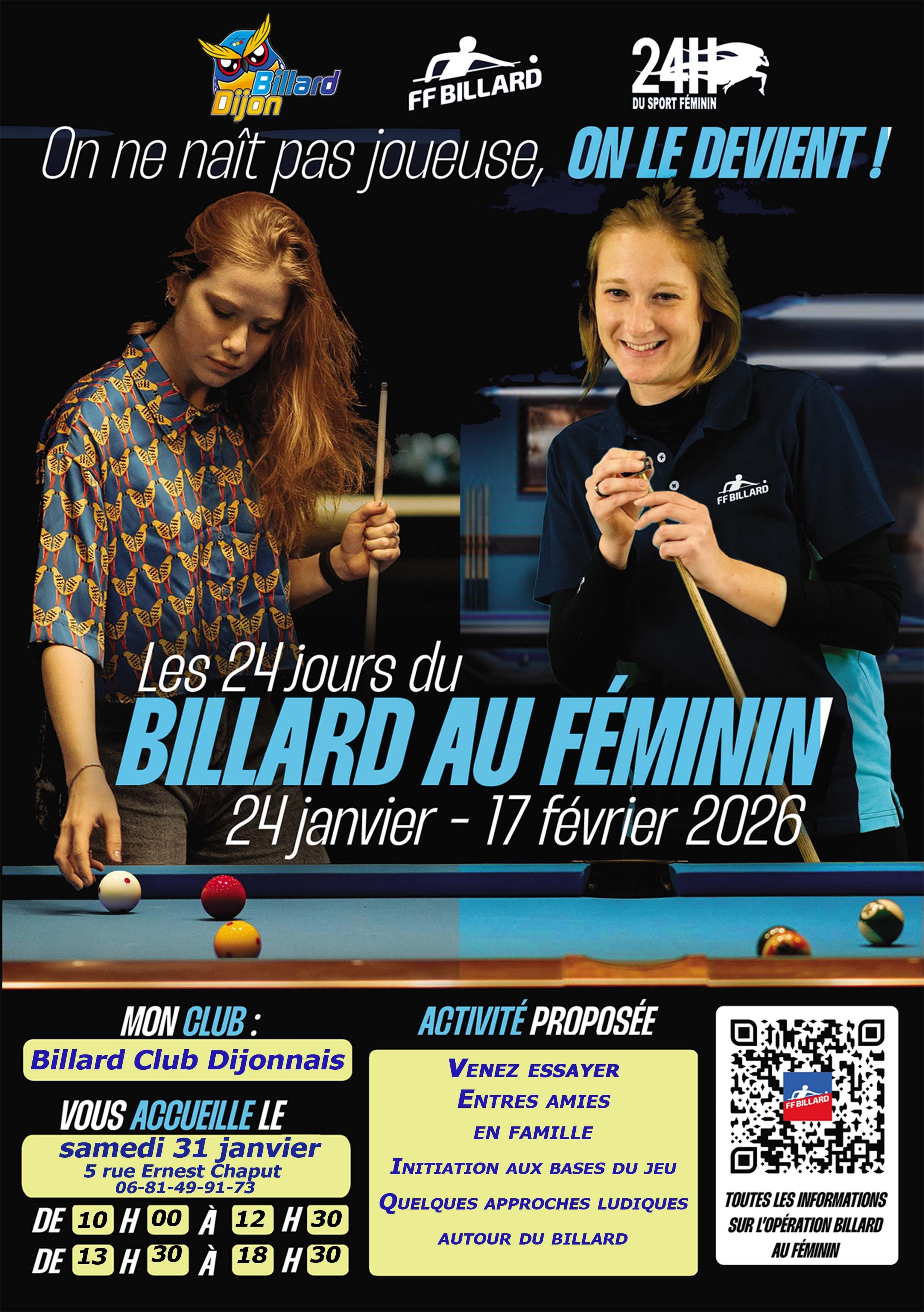 Les 24 heures du billard au féminin