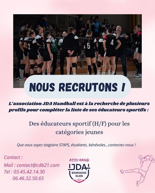 L’association JDA Dijon Handball recrute