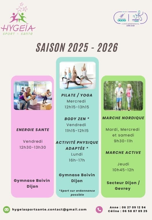 Hygeia sport santé : programme saison 2025-2026