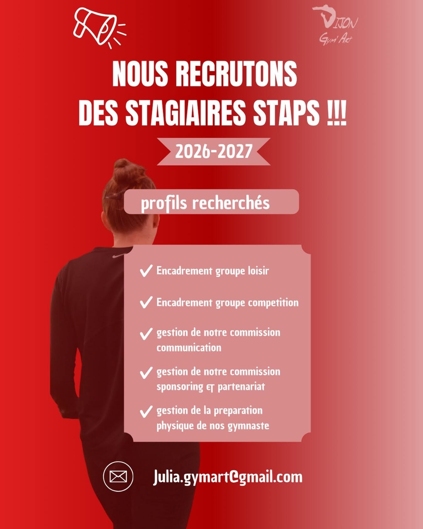 Dijon gym art recrute des stagiaires staps