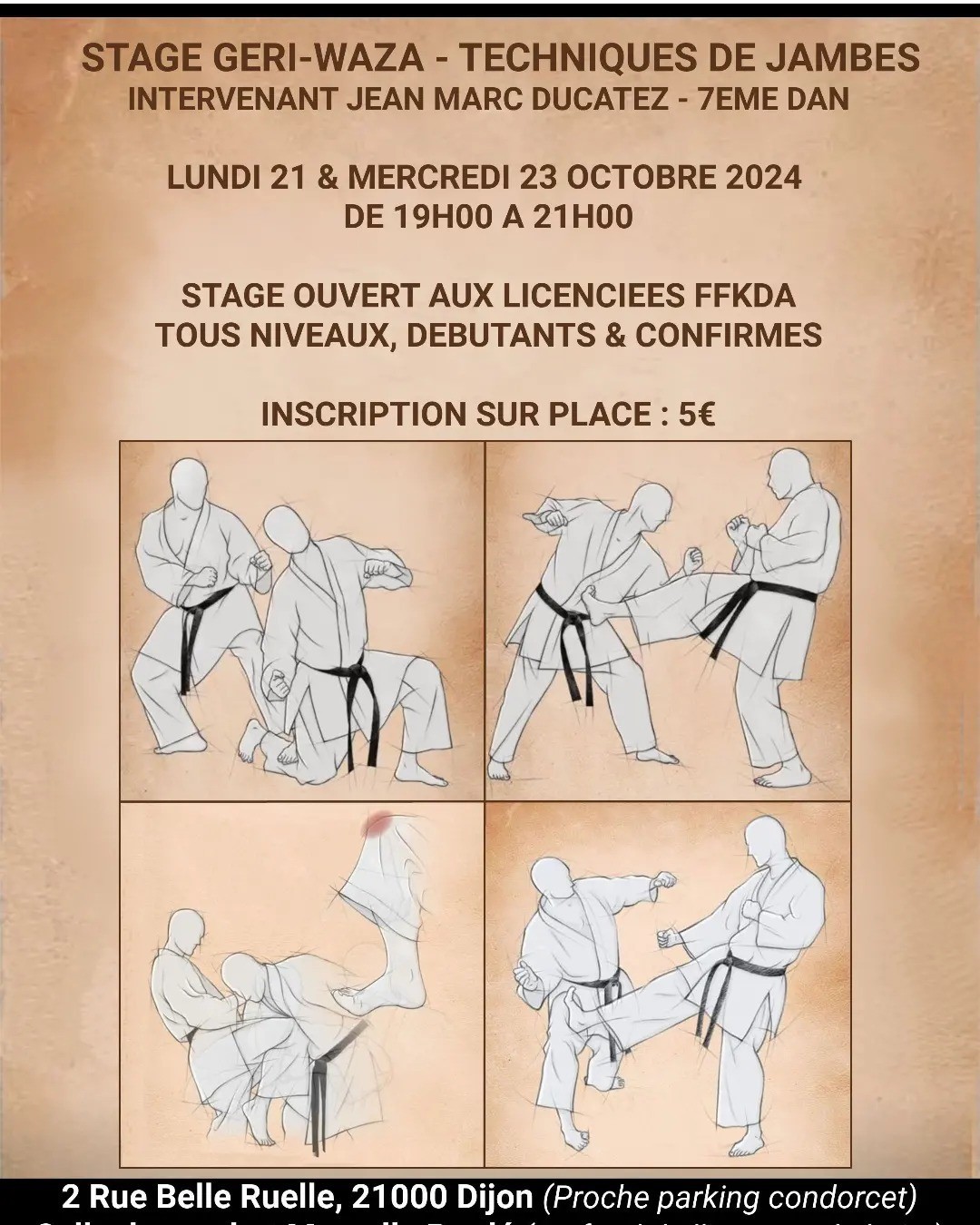 Stage geri-waza - techniques de jambes