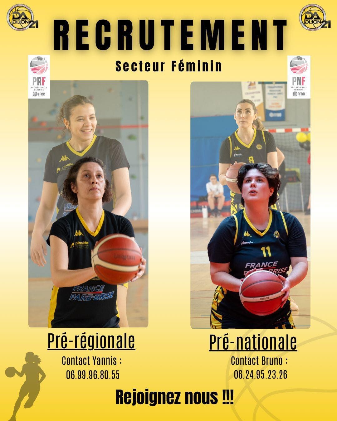 DA Dijon 21 : recrutement secteur féminin
