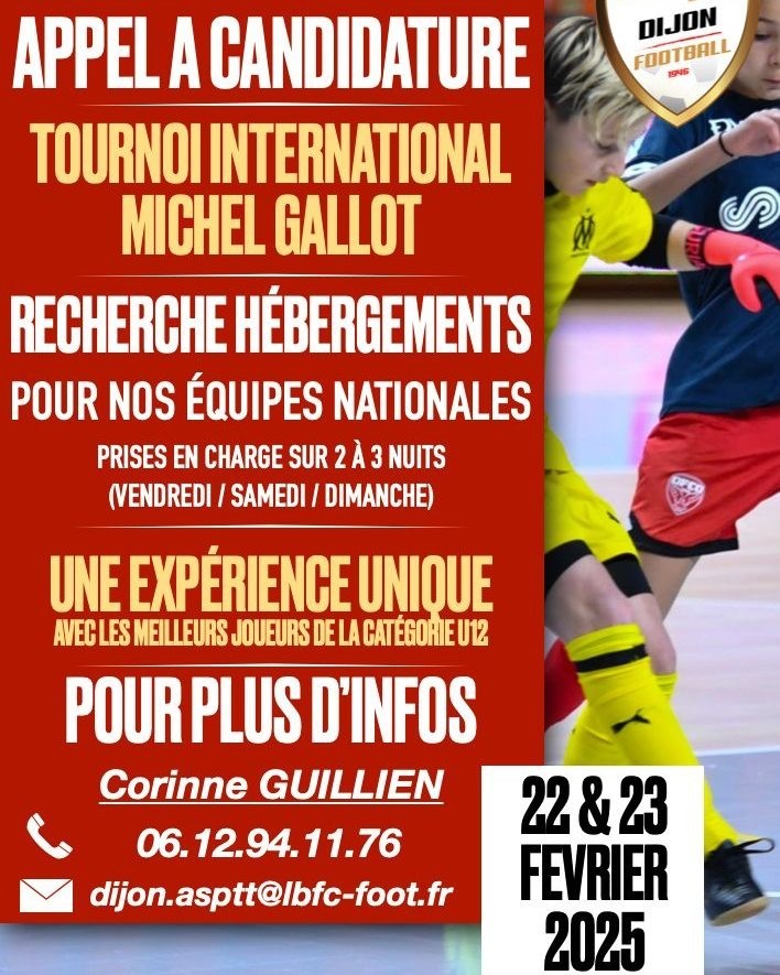 Appel à candidature tournoi internation Michel Gallot