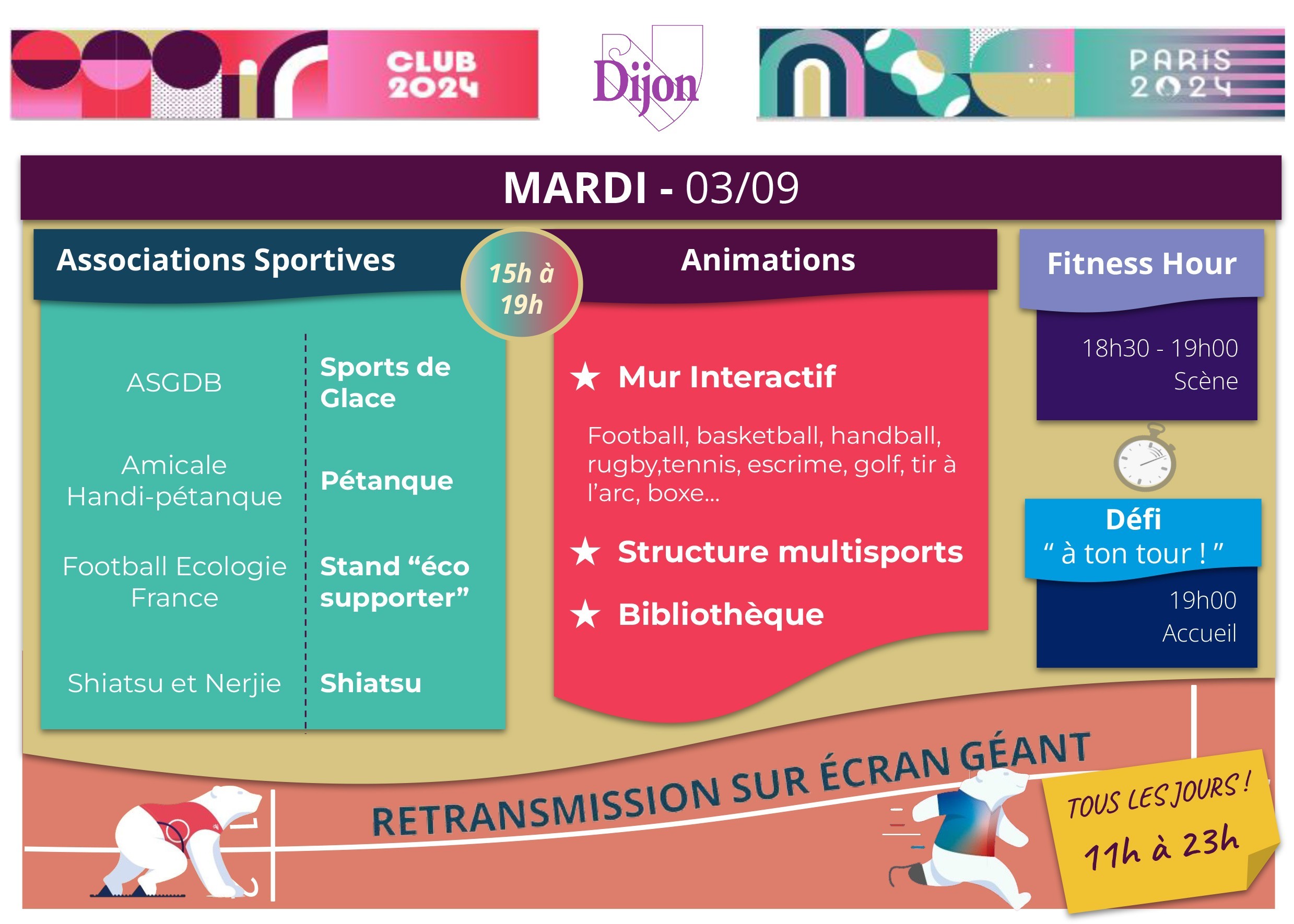 Programme 03/09/24  "club 2024" au jardin Darcy