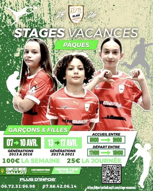 ASPTT football : Stage vacances de pâques