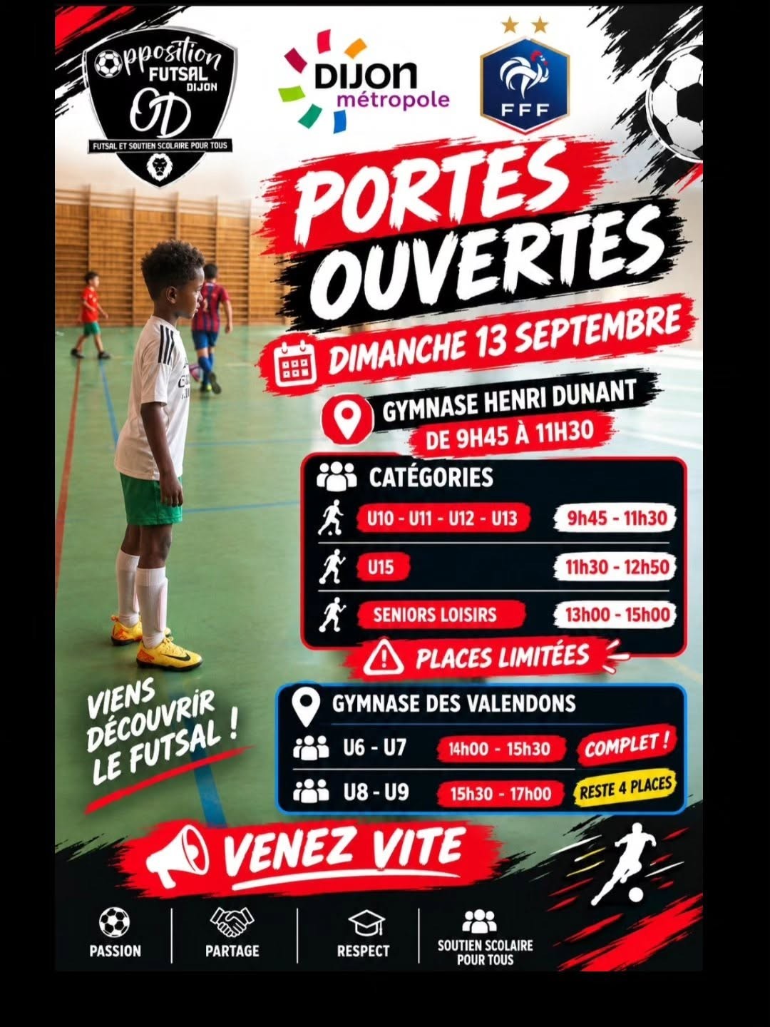 Opposition Dijon futsal : portes ouvertes