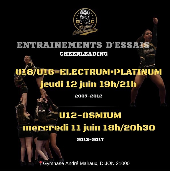 Entrainements d'essais cheerleading