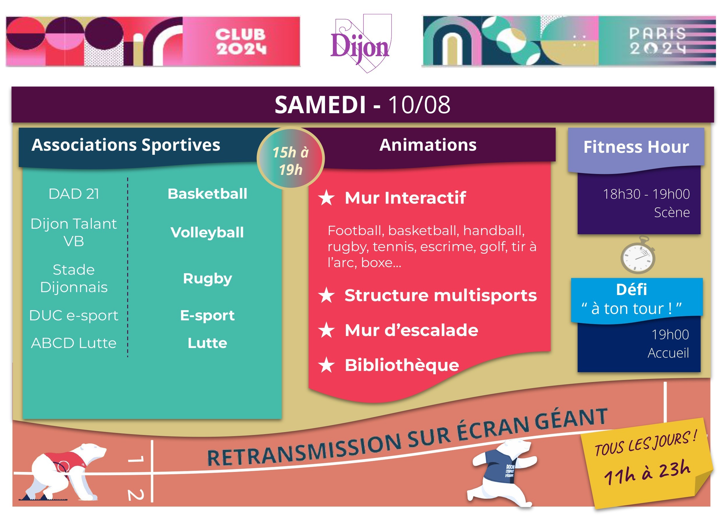 Programme 10/08/24  "club 2024" au jardin Darcy