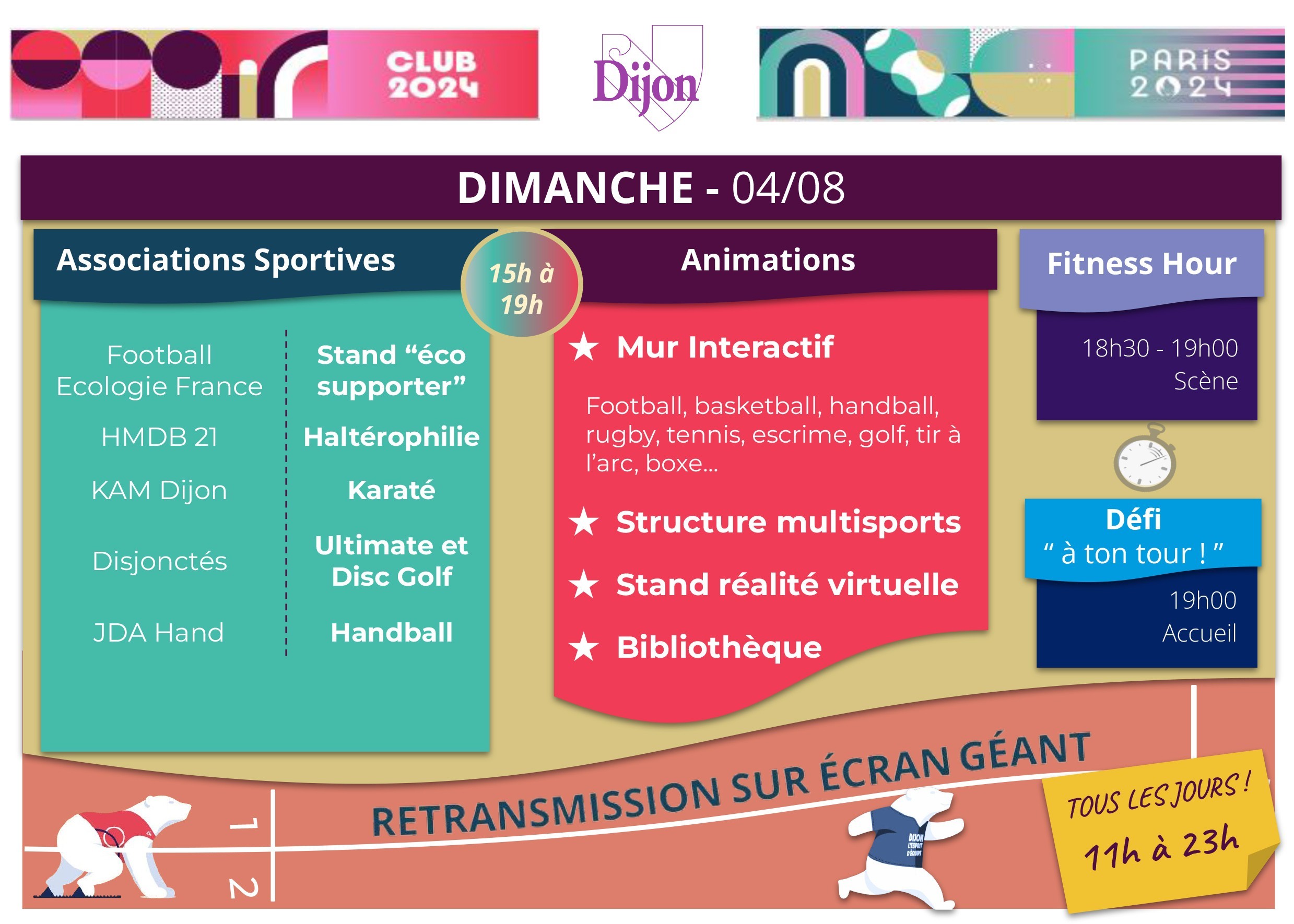 Programme 04/08/24  "club 2024" au jardin Darcy