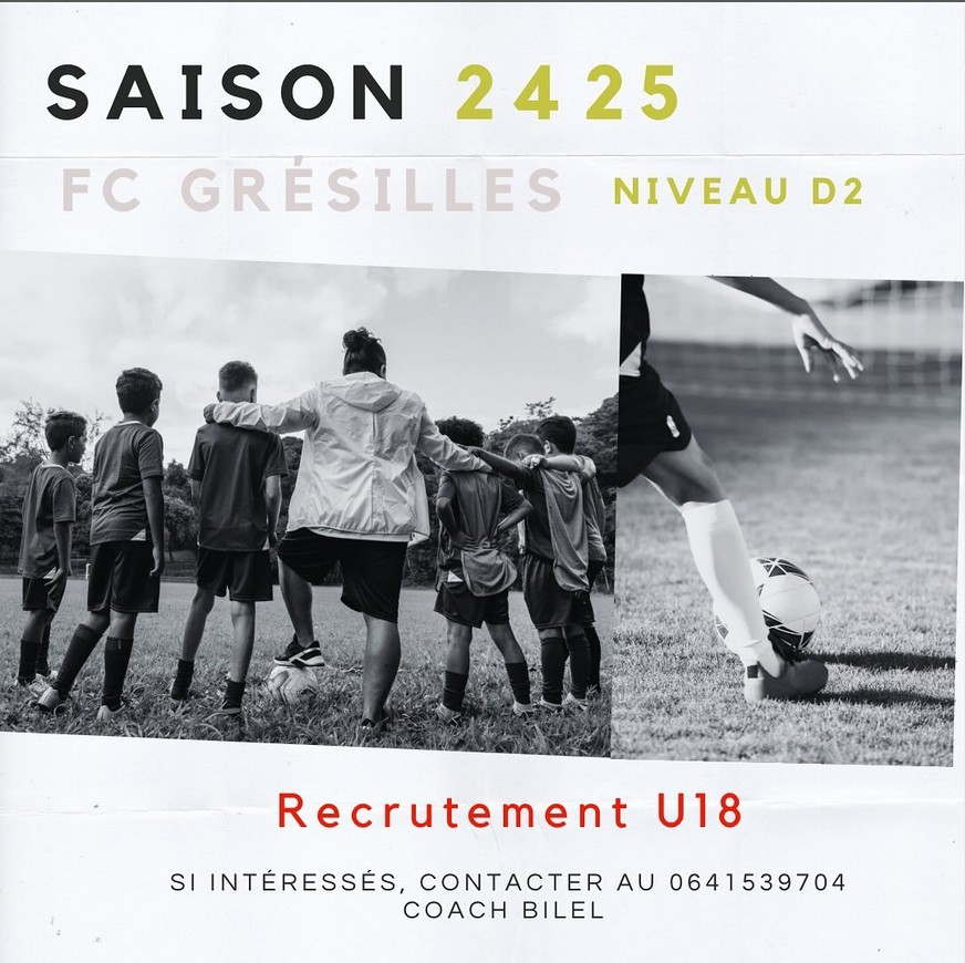 Le FC Grésille recrute !