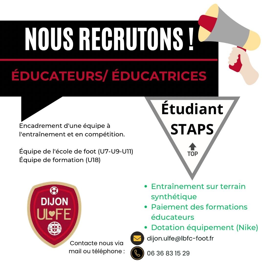 Dijon ULFE recrute des éducateurs / éducatrices