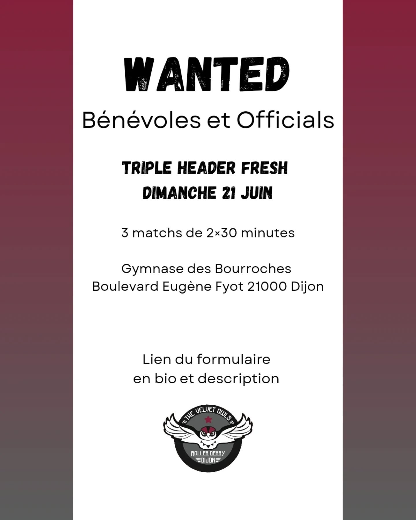 Le roller derby recherche des bénévoles !