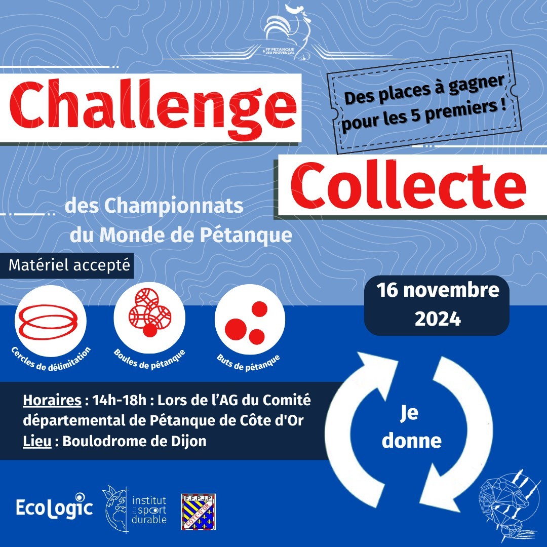 Challenge collecte des championnats du monde de pétanque