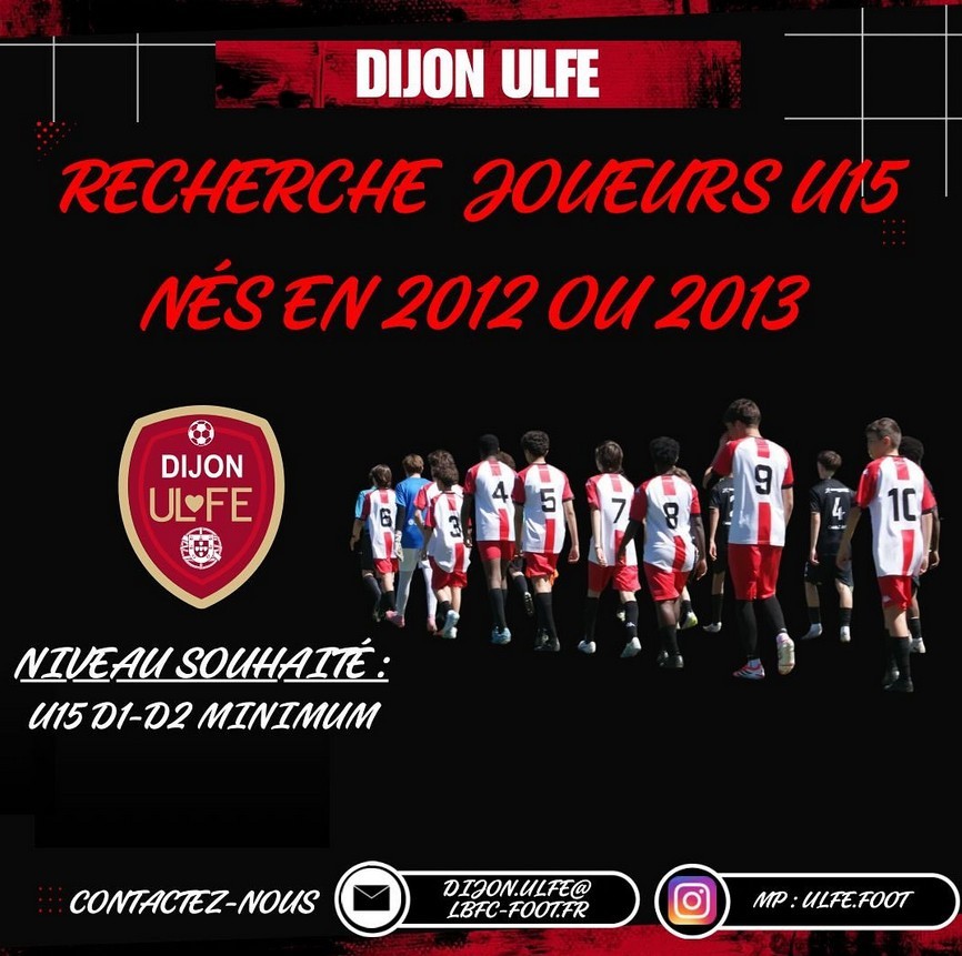 Dijon Ulfe recherche des joueurs U15