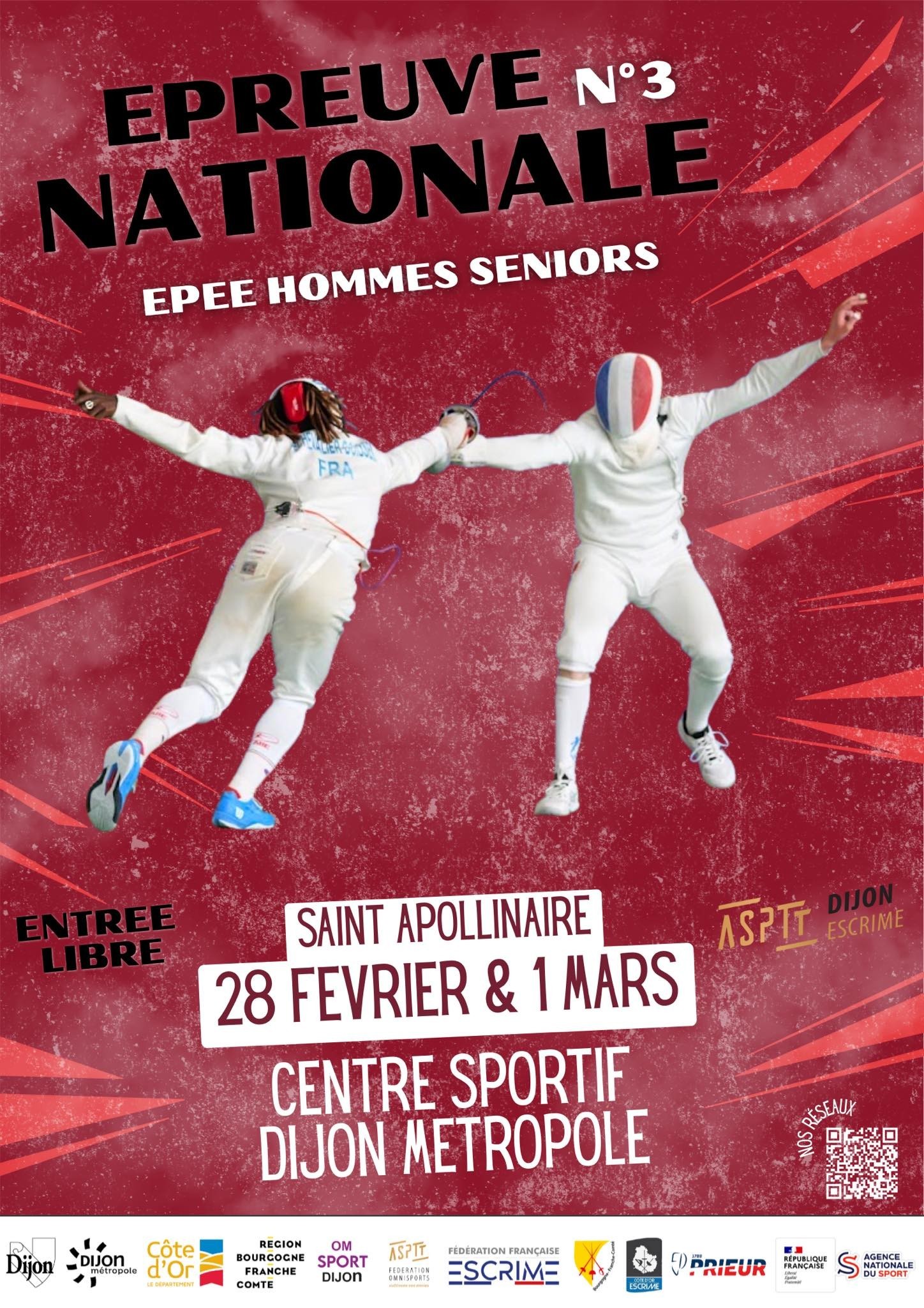 Epreuve nationale épée hommes seniors