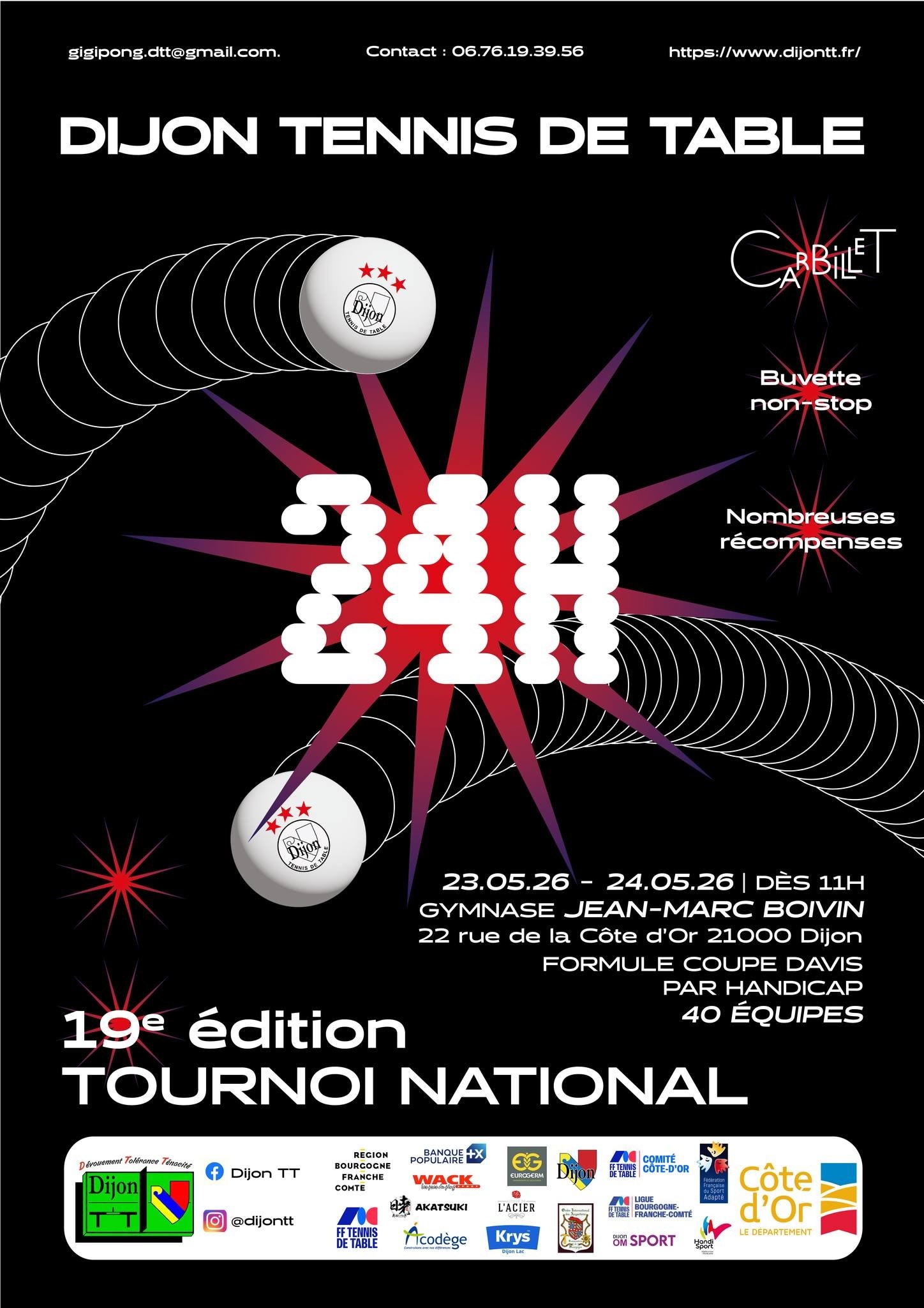 19ème édition du tournoi national des 24 h de tennis de table