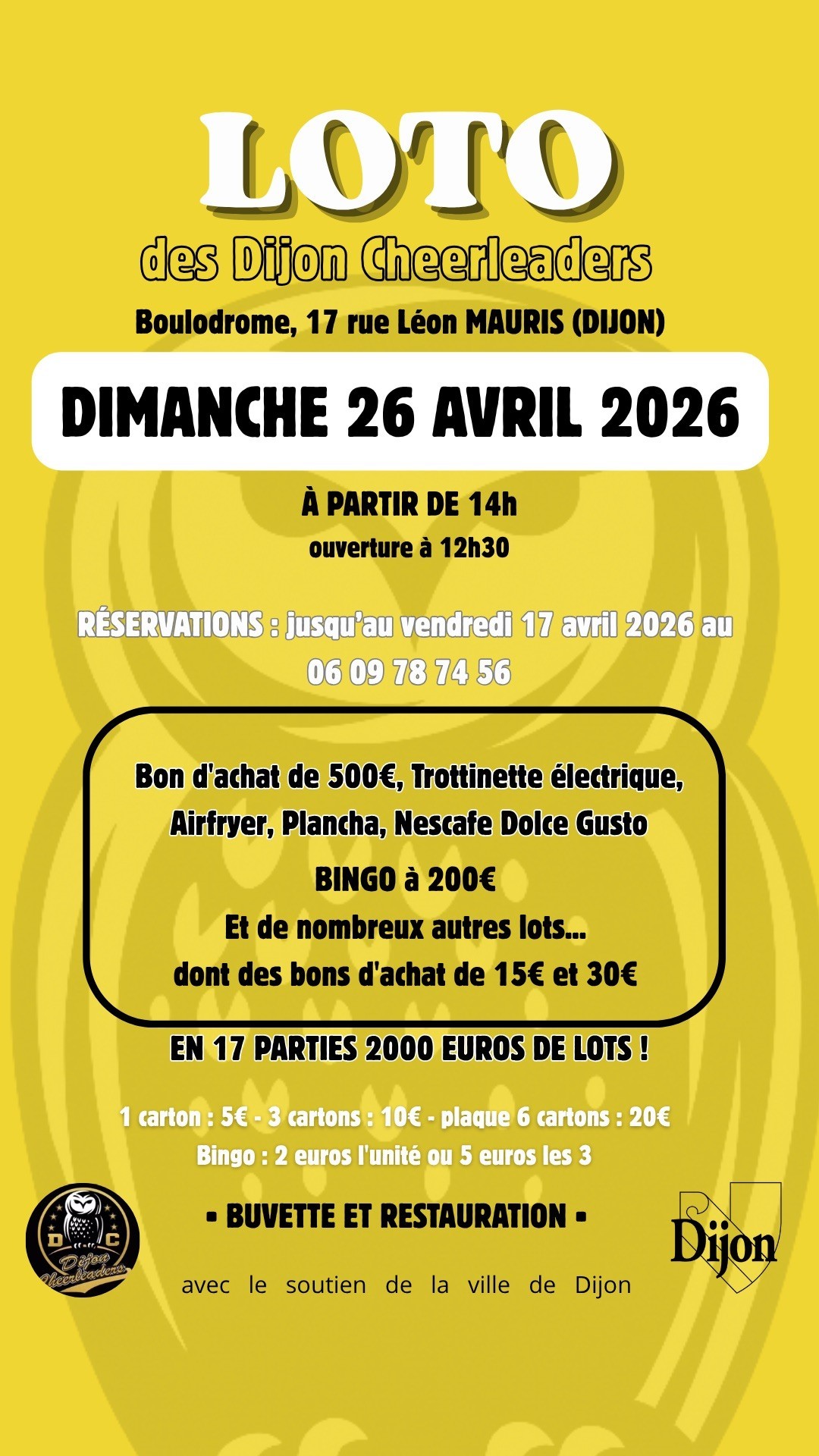 Loto des Dijon cheerleaders