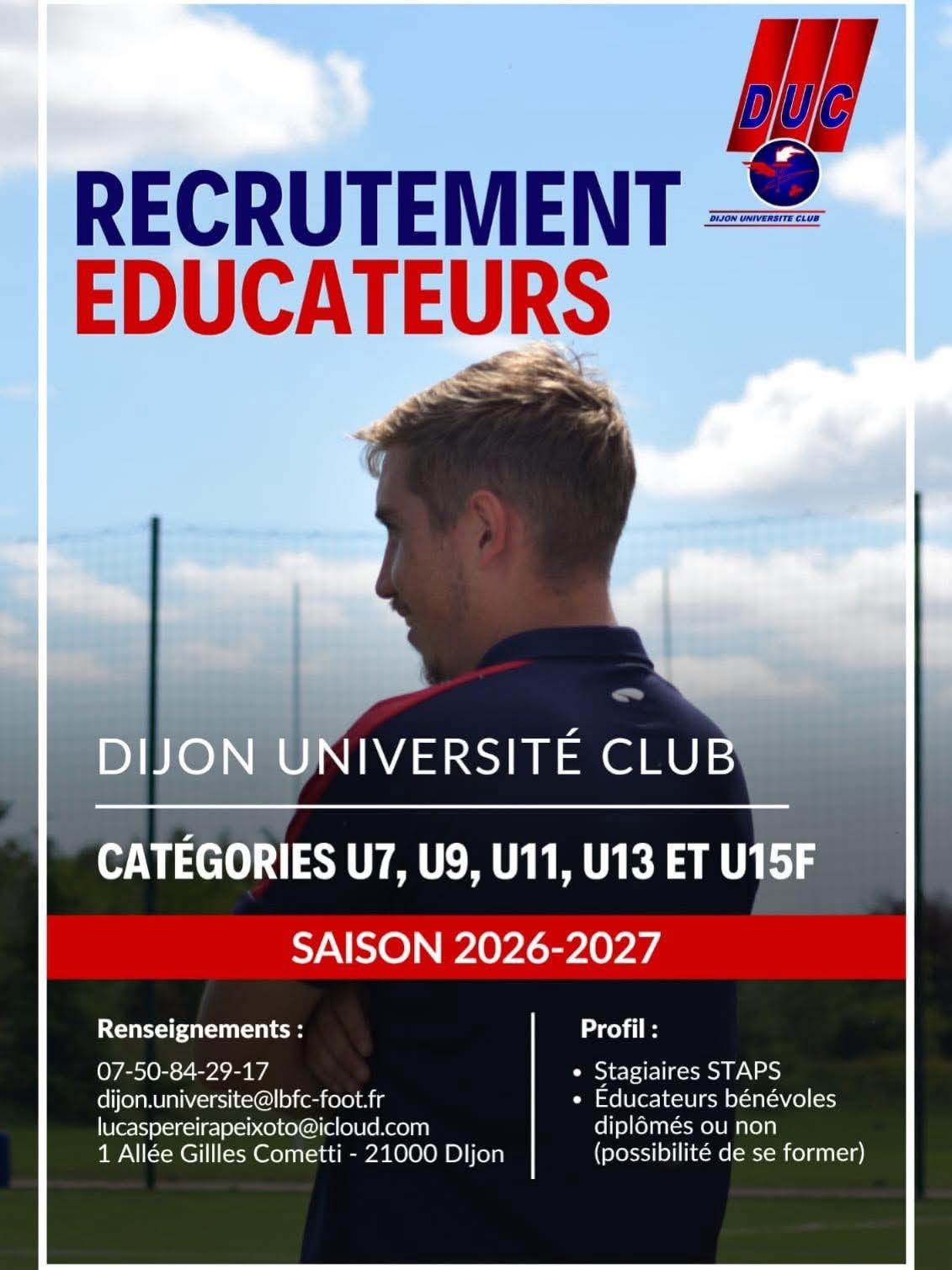 Le DUC football recrute !