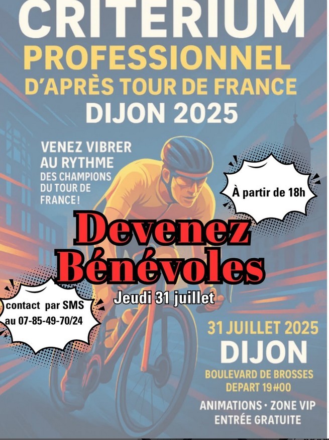 Le SCOD recherche des bénévoles pour le critérium professionnel d'apèrs tour de France