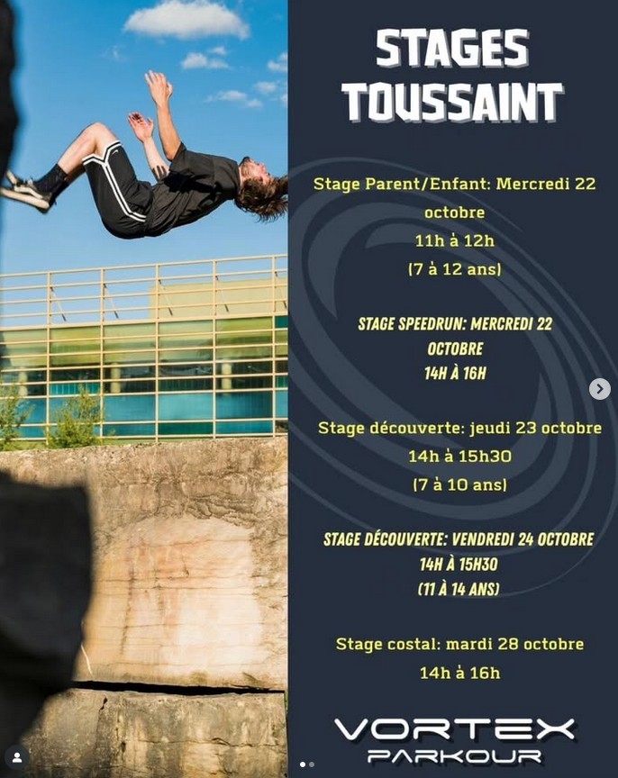 Stages Toussaint de parkour
