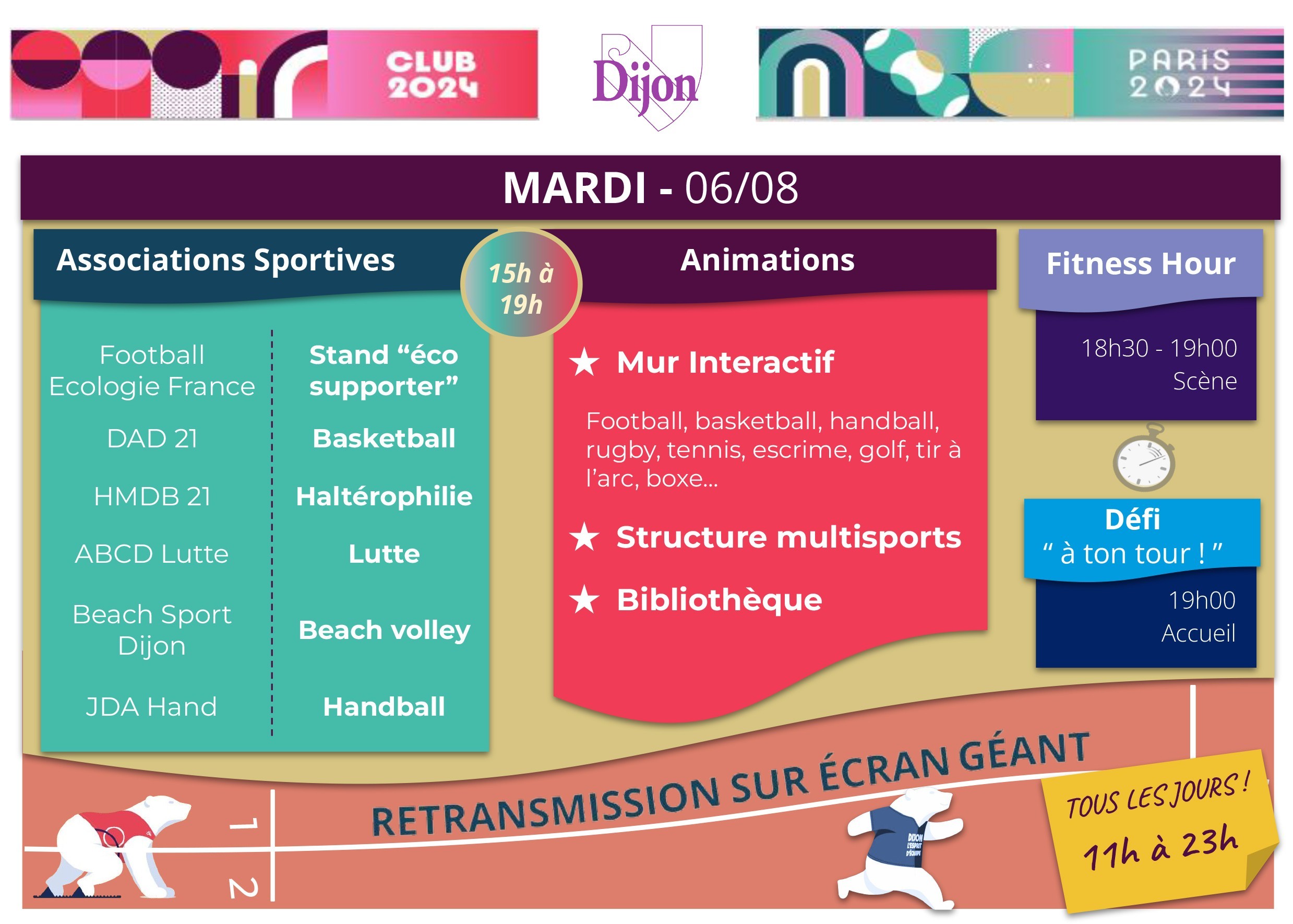 Programme 06/08/24  "club 2024" au jardin Darcy