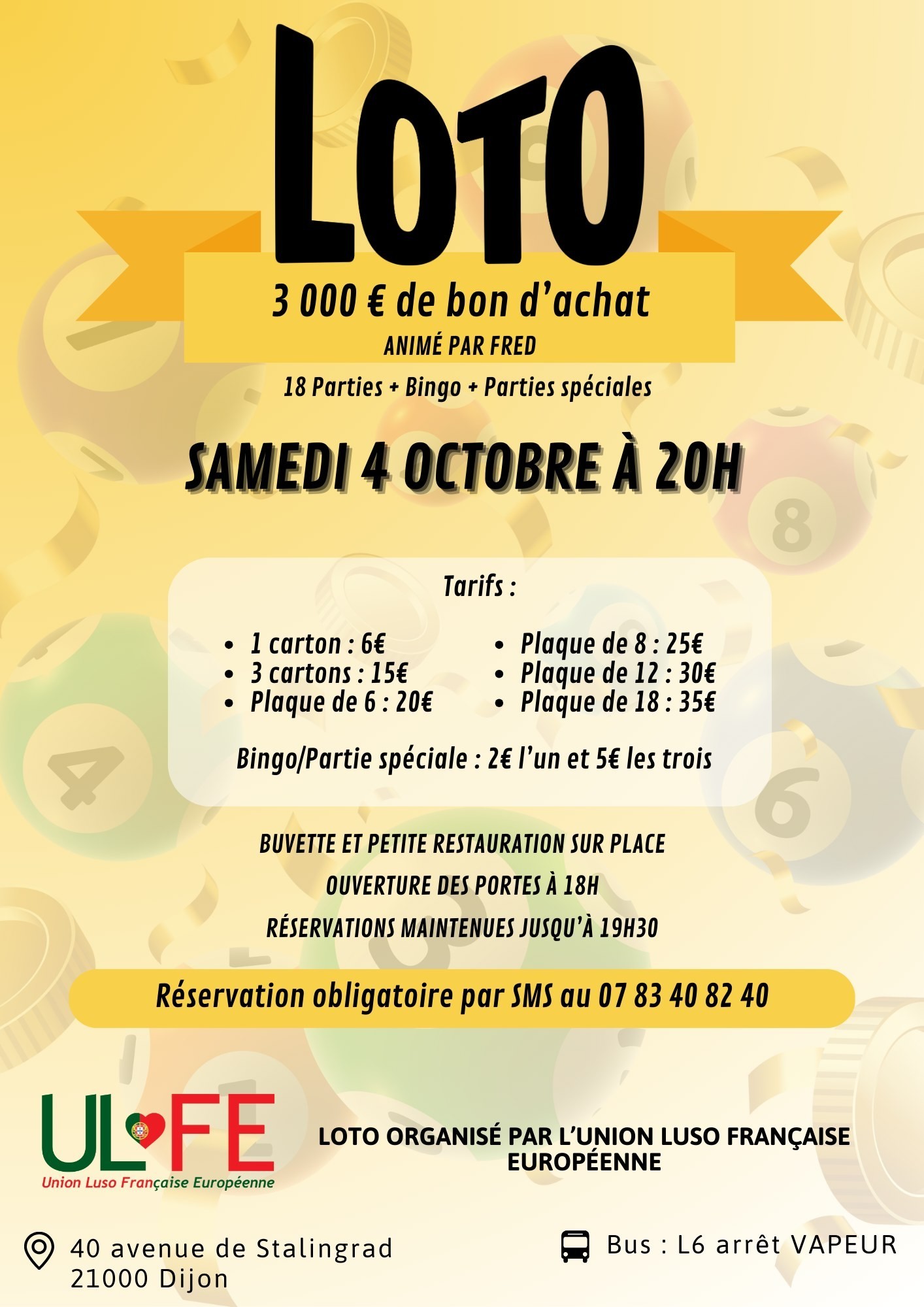 Dijon ulfe organise un loto